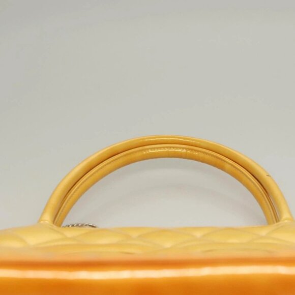 CHANEL Matelasse Reprint Tote Bag Enamel Yellow CC Auth yk18799 - Picture 9 of 16